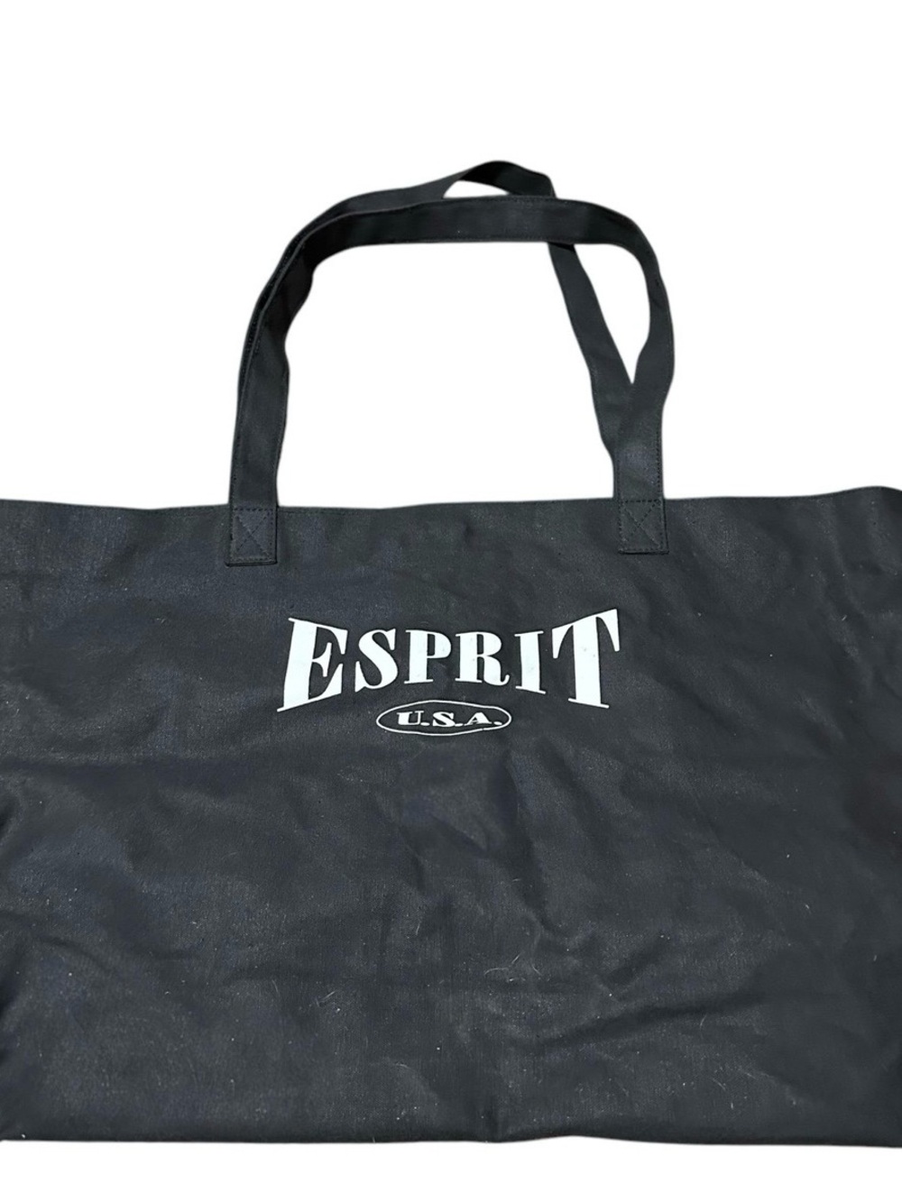 Esprit Vintage Y2K Large Black Canvas Tote Bag Minimalist Carryall